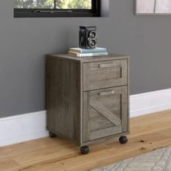 Cottage Grove 2 Drawer Mobile File Cabinet By Bush Furniture - Restored Gray