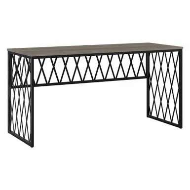 City Park 60W Industrial Writing Desk By Kathy Ireland Home - Dark Gray Hickory 5 City Park 60W Industrial Writing Desk By Kathy Ireland Home - Dark Gray Hickory - Image 3