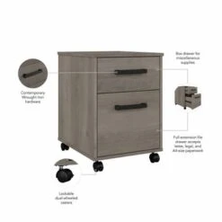 City Park 2 Drawer Mobile File Cabinet By Kathy Ireland Home - Driftwood Gray -Kathy Ireland 07fae73c 01ec 4ac4 b436 62820d21f1f5