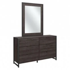 Atria 6 Drawer Dresser With Mirror By Bush Furniture - Modern Hickory -Kathy Ireland 0d75b1ac 9ff2 4171 9dfe 8211b1cf472d