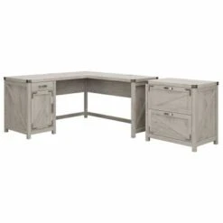 Cottage Grove 60W L Shaped Desk With File Cabinet By Bush Furniture - Cottage White -Kathy Ireland 0dc8d560 6d10 4871 9b6d 9d94cca0c13f