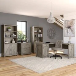 Cottage Grove Tall 5 Shelf Bookcase With Doors By Bush Furniture - Cottage White -Kathy Ireland 0f9fe414 16f5 486c b500 ab14df9be45f