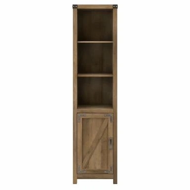 Cottage Grove Tall Narrow 5 Shelf Bookcase With Door By Bush Furniture - Restored Gray 18 Cottage Grove Tall Narrow 5 Shelf Bookcase With Door By Bush Furniture - Restored Gray - Image 16