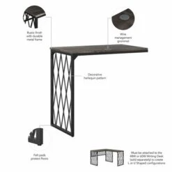 City Park 32W Desk Return By Kathy Ireland Home - Dark Gray Hickory -Kathy Ireland 1acede38 c6f2 4eaa bbad fc0b76017358