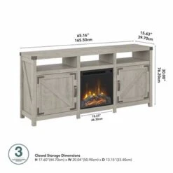 Cottage Grove 65W Electric Fireplace TV Stand By Bush Furniture - Reclaimed Pine -Kathy Ireland 1d6d0e22 b5f3 43eb b7f8 4e62517d16af