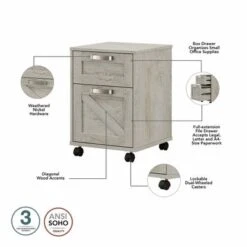 Cottage Grove 2 Drawer Mobile File Cabinet By Bush Furniture - Cottage White -Kathy Ireland 1d927238 2581 40fa bcc3 a1110592a41e