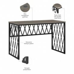 City Park 48W Industrial Writing Desk By Kathy Ireland Home - Dark Gray Hickory -Kathy Ireland 1dfd6aa9 f2dc 447f a7af 6f0f3d535e22