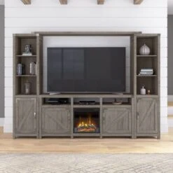 Cottage Grove 65W Electric Fireplace TV Stand By Bush Furniture - Cottage White -Kathy Ireland 1ecf37be b3a3 4929 99db 32cdc6a65b4e