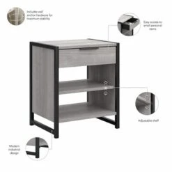 Atria Small Nightstand With Drawer And Shelves By Bush Furniture - Platinum Gray 40 Atria Small Nightstand With Drawer And Shelves By Bush Furniture - Platinum Gray -Kathy Ireland 2135d7ea c246 44fb 9fdc 7fdbef1237b8