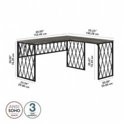 City Park 60W Industrial L Shaped Desk By Kathy Ireland Home - Driftwood Gray -Kathy Ireland 2480dd3d fbbc 4431 86c3 aba07c3a788b