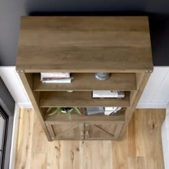 Cottage Grove Tall 5 Shelf Bookcase With Doors By Bush Furniture - Cottage White -Kathy Ireland 29e7f2dc ec26 4722 a39e 9f60fb8c5fe3