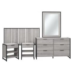 Atria 5-piece Bedroom Set With Full/Queen Headboard By Bush Furniture - Modern Hickory -Kathy Ireland 30c96d4e 3c42 4afe 97ee b8dcc3ac6290