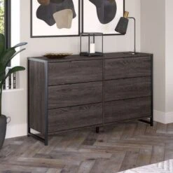 Atria 6 Drawer Dresser By Bush Furniture - Charcoal Gray
