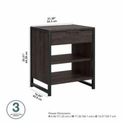 Atria Small Nightstand With Drawer And Shelves By Bush Furniture - Platinum Gray 33 Atria Small Nightstand With Drawer And Shelves By Bush Furniture - Platinum Gray -Kathy Ireland 35a99ec8 1dbf 423a afb0 d7d4f1970a94