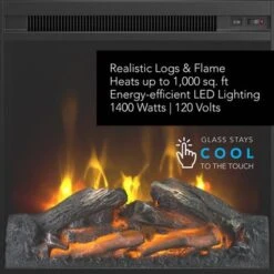 City Park 60W Electric Fireplace TV Stand By Kathy Ireland Home - Dark Gray Hickory -Kathy Ireland 392be282 2b7c 4a46 8d27 2c15d784ce59