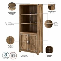 Cottage Grove Tall 5 Shelf Bookcase With Doors By Bush Furniture - Cottage White -Kathy Ireland 3a879b02 64e8 44a1 9e17 1148a78e7ba7