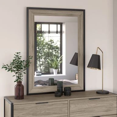 Atria Bedroom Mirror By Bush Furniture - Modern Hickory 2 Atria Bedroom Mirror By Bush Furniture - Modern Hickory