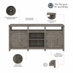 Cottage Grove 65W Farmhouse TV Stand For 75 Inch TV By Bush Furniture - Restored Gray -Kathy Ireland 3fd693c0 3cef 41c9 a9bc 975ddce64080