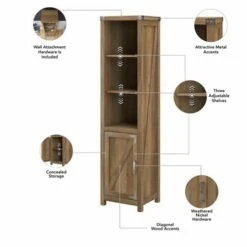 Cottage Grove Tall Narrow 5 Shelf Bookcase With Door By Bush Furniture - Restored Gray 40 Cottage Grove Tall Narrow 5 Shelf Bookcase With Door By Bush Furniture - Restored Gray -Kathy Ireland 40082a7f e862 4a32 a5c0 64624a72c151