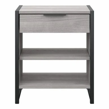 Atria Small Nightstand With Drawer And Shelves By Bush Furniture - Charcoal Gray 18 Atria Small Nightstand With Drawer And Shelves By Bush Furniture - Charcoal Gray - Image 16