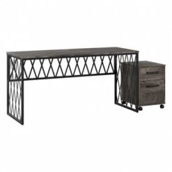 City Park 60W Writing Desk With Drawers By Kathy Ireland Home - Dark Gray Hickory -Kathy Ireland 5a3c702f b9de 4939 8a3b 00ddf2195806