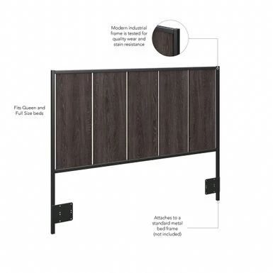 Atria Full/Queen Size Headboard By Bush Furniture - Modern Hickory 8 Atria Full/Queen Size Headboard By Bush Furniture - Modern Hickory - Image 6