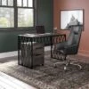 City Park 48W Writing Desk With Drawers By Kathy Ireland Home - Dark Gray Hickory