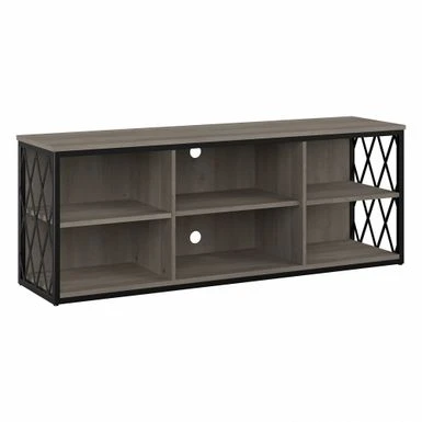City Park Industrial TV Stand For 70 Inch TV By Kathy Ireland Home - Dark Gray Hickory 5 City Park Industrial TV Stand For 70 Inch TV By Kathy Ireland Home - Dark Gray Hickory - Image 3