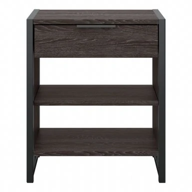 Atria Small Nightstand With Drawer And Shelves By Bush Furniture - Modern Hickory 7 Atria Small Nightstand With Drawer And Shelves By Bush Furniture - Modern Hickory - Image 5