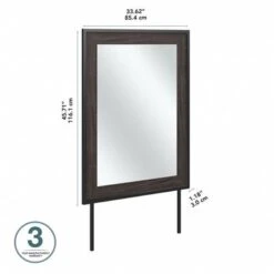 Atria Bedroom Mirror By Bush Furniture - Charcoal Gray -Kathy Ireland 635cc0fc 59ef 45c9 b998 a159075dc60c
