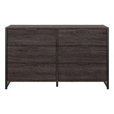 Atria 6 Drawer Dresser By Bush Furniture - Charcoal Gray 6 Atria 6 Drawer Dresser By Bush Furniture - Charcoal Gray - Image 4