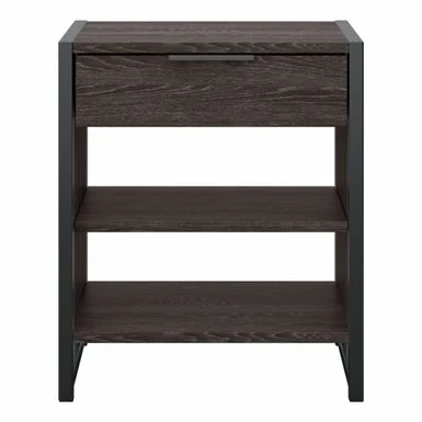 Atria Small Nightstand With Drawer And Shelves By Bush Furniture - Charcoal Gray 6 Atria Small Nightstand With Drawer And Shelves By Bush Furniture - Charcoal Gray - Image 4