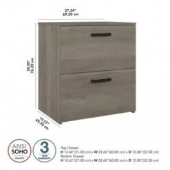 City Park 2 Drawer Lateral File Cabinet By Kathy Ireland Home - Driftwood Gray -Kathy Ireland 75fad64a 2228 4c1a a95f df96c0845cc3