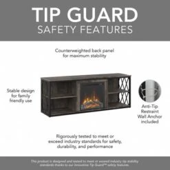 City Park 60W Electric Fireplace TV Stand By Kathy Ireland Home - Dark Gray Hickory -Kathy Ireland 768930f2 20e2 4e05 8665 30e950d26530