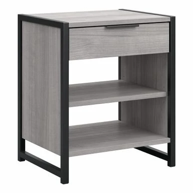 Atria Small Nightstand With Drawer And Shelves By Bush Furniture - Charcoal Gray 16 Atria Small Nightstand With Drawer And Shelves By Bush Furniture - Charcoal Gray - Image 14