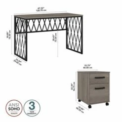 City Park 48W Writing Desk With Drawers By Kathy Ireland Home - Driftwood Gray -Kathy Ireland 7fac42dd 7a82 4eb5 ac6b bb3becbffdcc