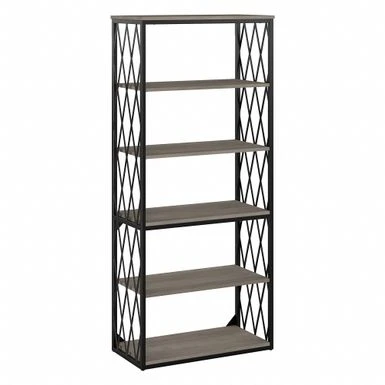 City Park Industrial 5 Shelf Bookcase By Kathy Ireland Home - Driftwood Gray 3 City Park Industrial 5 Shelf Bookcase By Kathy Ireland Home - Driftwood Gray - Image 2