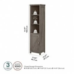 Cottage Grove Tall Narrow 5 Shelf Bookcase With Door By Bush Furniture - Restored Gray 32 Cottage Grove Tall Narrow 5 Shelf Bookcase With Door By Bush Furniture - Restored Gray -Kathy Ireland 8887277a 6cdb 48a6 9db4 b4813bb02827