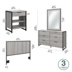 Atria 5-piece Bedroom Set With Full/Queen Headboard By Bush Furniture - Charcoal Gray 39 Atria 5-piece Bedroom Set With Full/Queen Headboard By Bush Furniture - Charcoal Gray -Kathy Ireland 89ff2036 4340 476e 9d37 ea0767cb3a3f