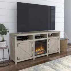 Cottage Grove 65W Electric Fireplace TV Stand By Bush Furniture - Cottage White