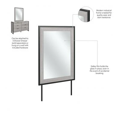 Atria Bedroom Mirror By Bush Furniture - Platinum Gray 15 Atria Bedroom Mirror By Bush Furniture - Platinum Gray - Image 13