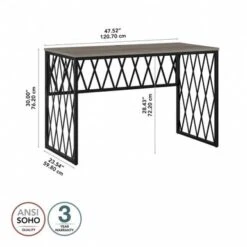 City Park 48W Industrial Writing Desk By Kathy Ireland Home - Dark Gray Hickory -Kathy Ireland 96c349d5 282c 49fd 82d5 87aad257e2ea