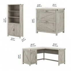 Cottage Grove L Desk With File Cabinet And Bookcase By Bush Furniture - Reclaimed Pine 31 Cottage Grove L Desk With File Cabinet And Bookcase By Bush Furniture - Reclaimed Pine -Kathy Ireland 98f2fbeb 7151 4026 bb58 4c3f0f948285