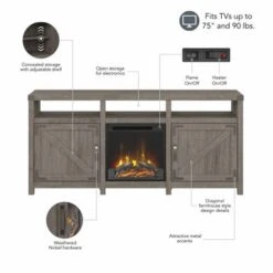 Cottage Grove 65W Electric Fireplace TV Stand By Bush Furniture - Cottage White -Kathy Ireland 9956a864 e1e9 482d b095 25f6a03f3af6