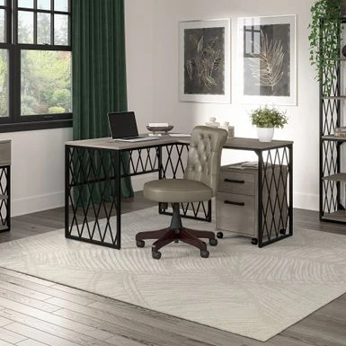 City Park 48W Industrial Writing Desk By Kathy Ireland Home - Driftwood Gray 5 City Park 48W Industrial Writing Desk By Kathy Ireland Home - Driftwood Gray - Image 3