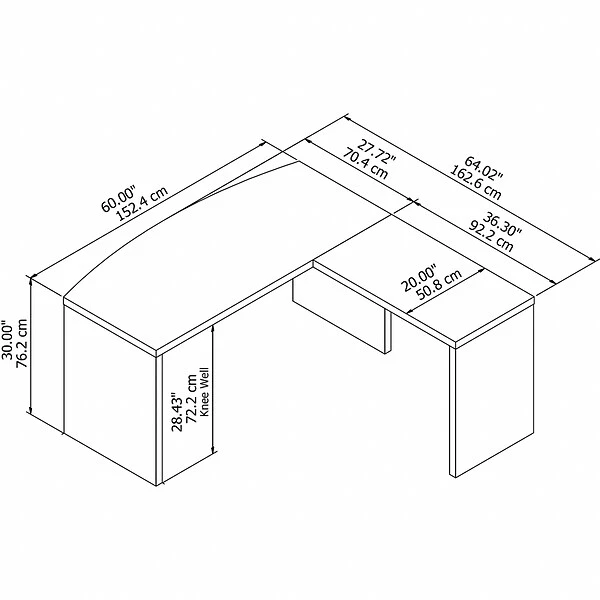 Office By Kathy Ireland® Echo L Shaped Bow Front Desk, Pure White/Pure White (ECH025PW) 4 Office By Kathy Ireland® Echo L Shaped Bow Front Desk, Pure White/Pure White (ECH025PW) - Image 2