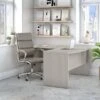 Office By Kathy Ireland® Echo L Shaped Bow Front Desk, Gray Sand (ECH025GS)