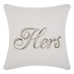 14"x14" Letters Square Throw Pillow White - Mina Victory -Kathy Ireland GUEST 0adc9732 1b27 44ad bdcc eb78f15a5a73
