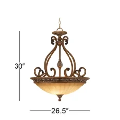 Kathy Ireland Sterling Estate Golden Bronze Pendant Chandelier 26 1/2" Wide Rustic Champagne Bowl Shade 3-Light Fixture For Dining Room Kitchen Island -Kathy Ireland GUEST 4fa68b34 8e65 47f5 9fcf bfafcfbdf1ac