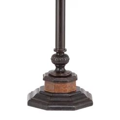 Kathy Ireland Sonnett Vintage Rustic Floor Lamp 63 1/2" Tall Bronze Metal Faux Marble Ivory Linen Bell Shade For Living Room Bedroom Office House Home -Kathy Ireland GUEST 64b88967 cafd 47ad b718 2421cb222b41